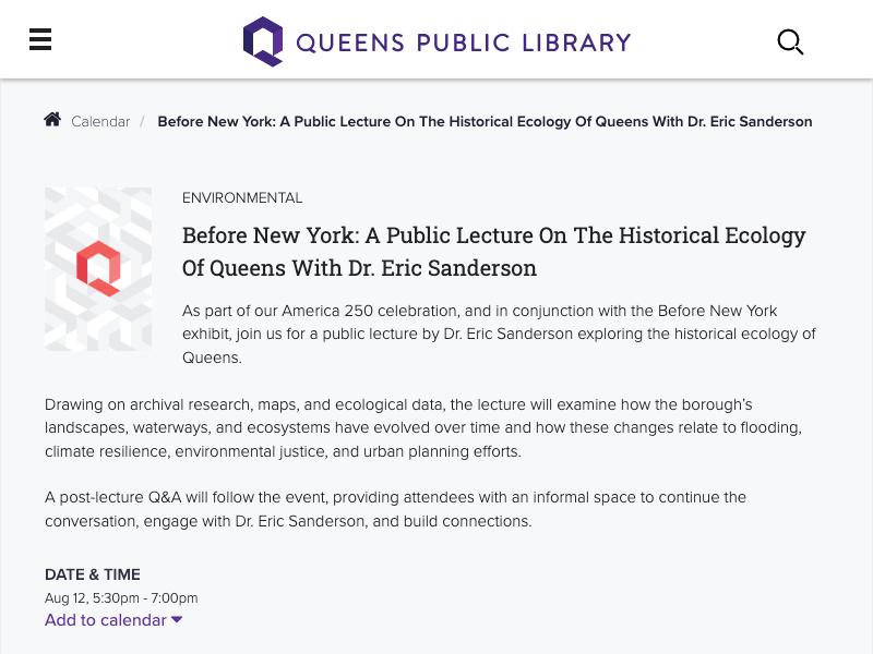Before New York: A Public Lecture on the...