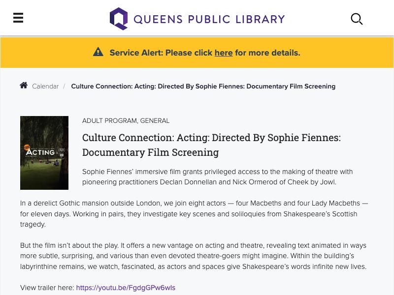 Culture Connection: Acting: Directed by ...