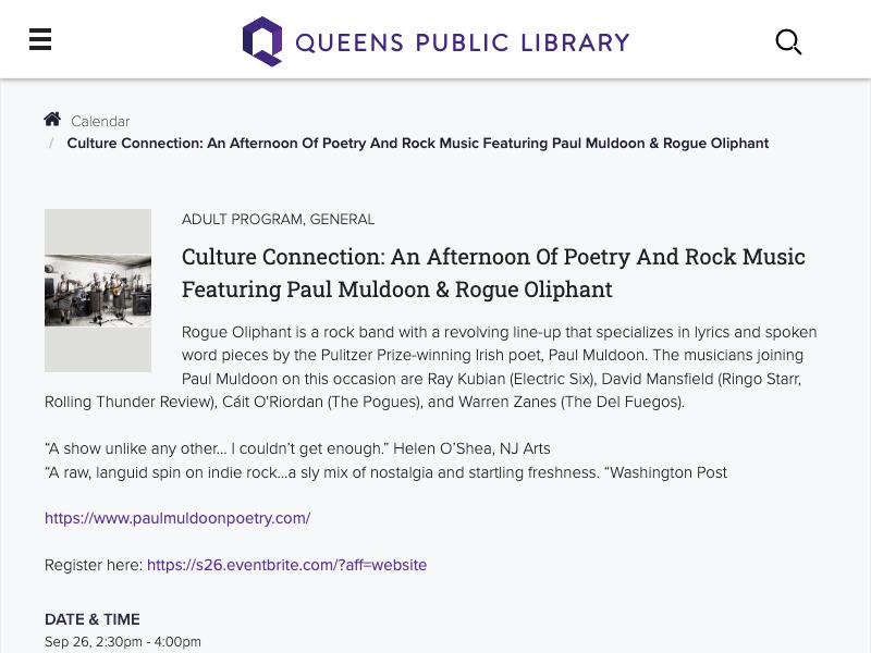 Culture Connection: An Afternoon of Poet...