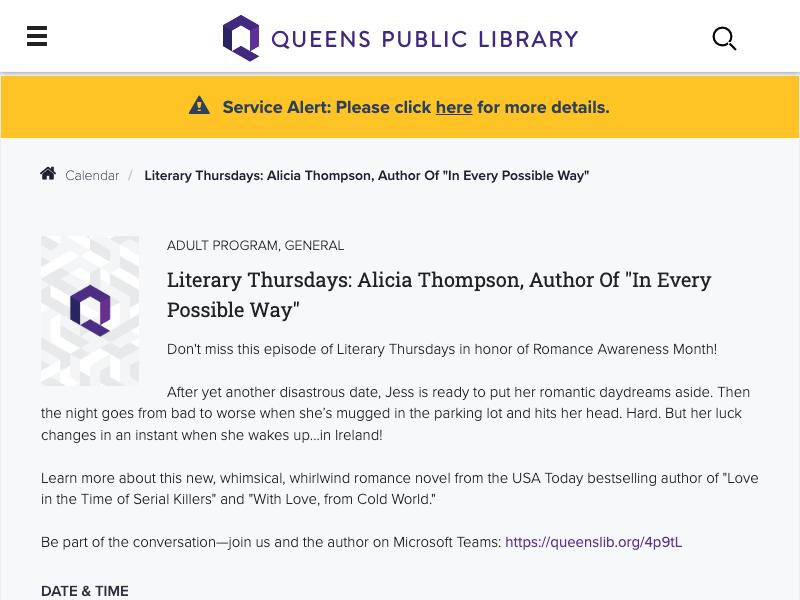 Literary Thursdays: Alicia Thompson, Aut...