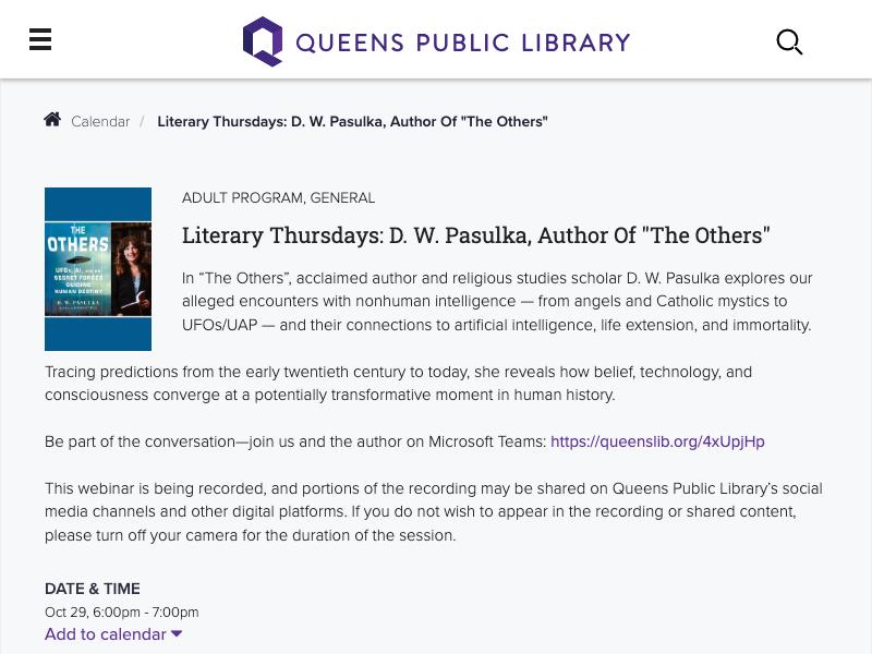Literary Thursdays: D. W. Pasulka, Autho...