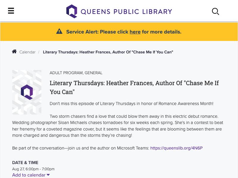 Literary Thursdays: Heather Frances, Aut...