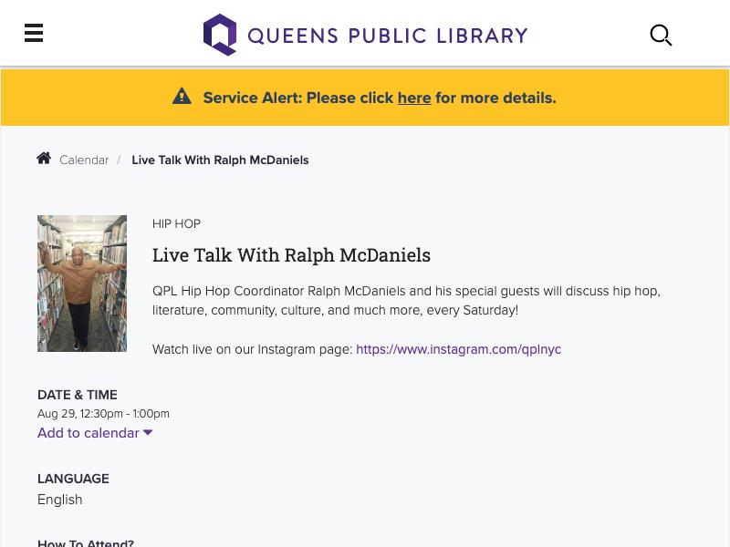 Live Talk with Ralph McDaniels