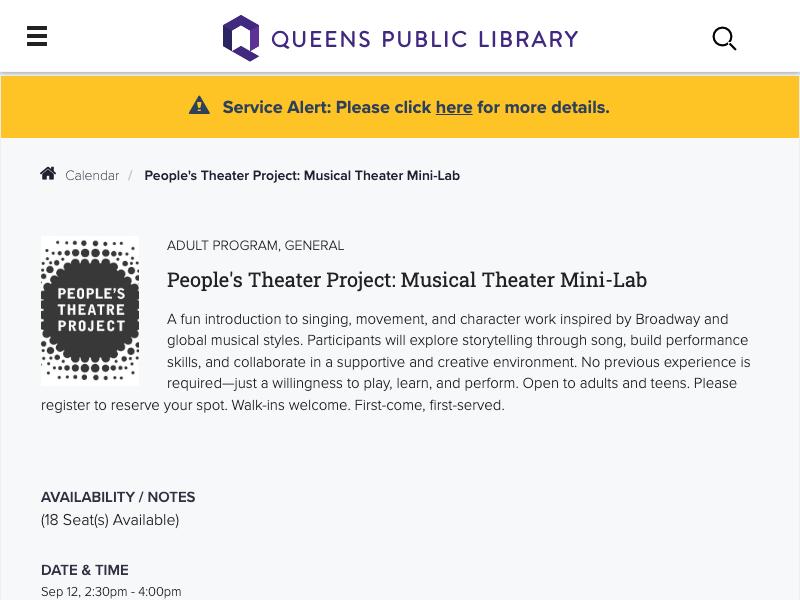 People's Theater Project: Musical Theate...