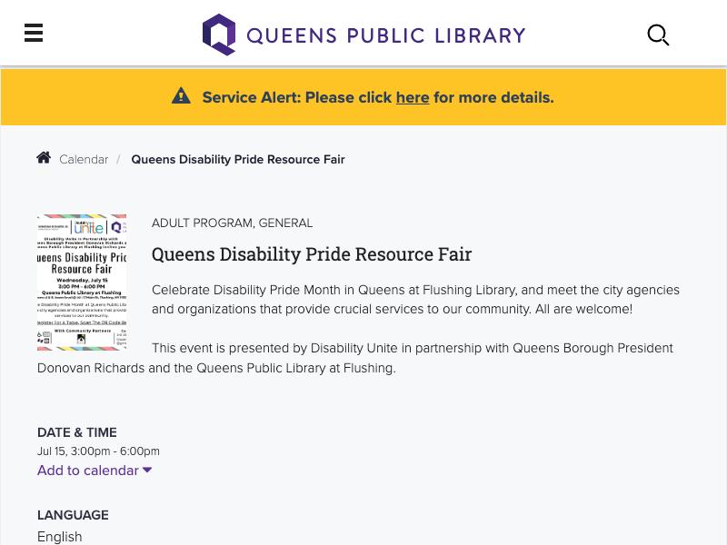 Queens Disability Pride Resource Fair