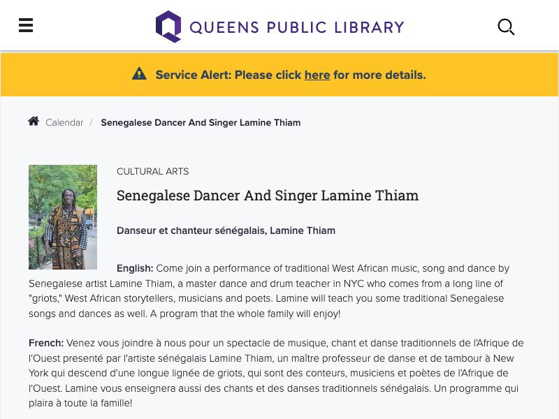 Senegalese Dancer and Singer Lamine Thia...
