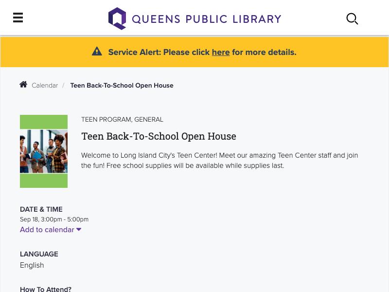 Teen Back-to-School Open House